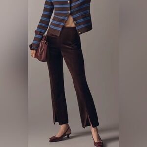 NWT Maeve/Anthropologie Velvet Brown Flare Pants